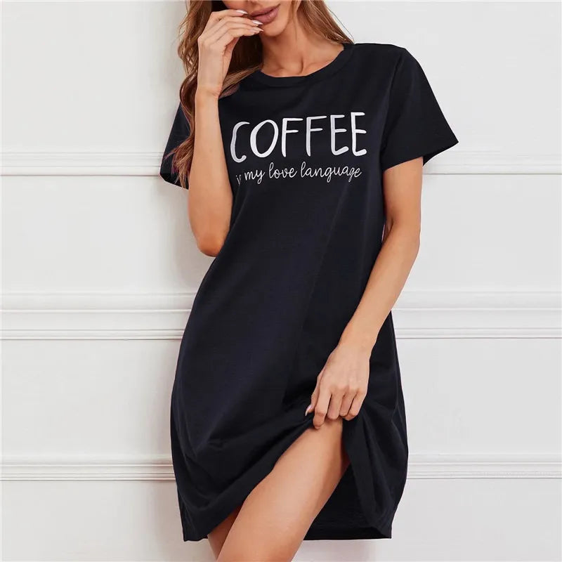 Women's Short Sleeve Printed Nightdress.