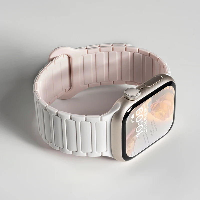Silicone Magnetic Strap for Apple Watch 46mm 42mm 49mm 45mm 41mm 44mm 40mm Band For IWatch Ultra 2 Series 10 9 8 7 6 SE 5 4 3