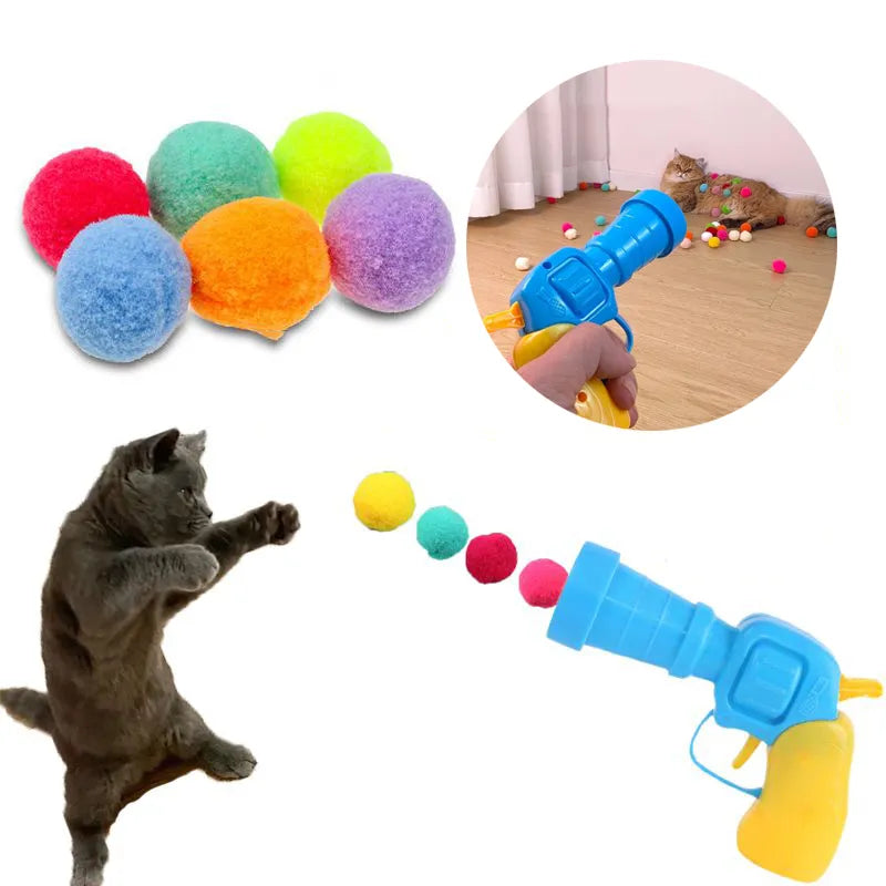 Mini Plush Balls/ Pompoms Launch Toys For Pets.