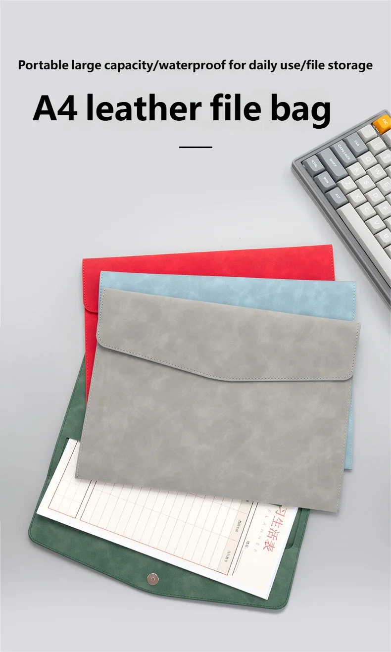 Waterproof A4 Leather File Document Folder