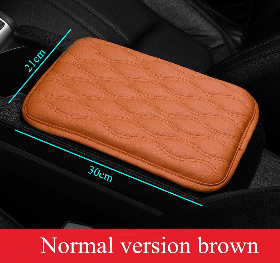 Leather Console Arm Rest Protection Cushion With Wave Embroidery For Your Car.