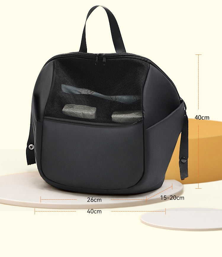 Stroller organizer bag for diapers, baby bottles and toys.