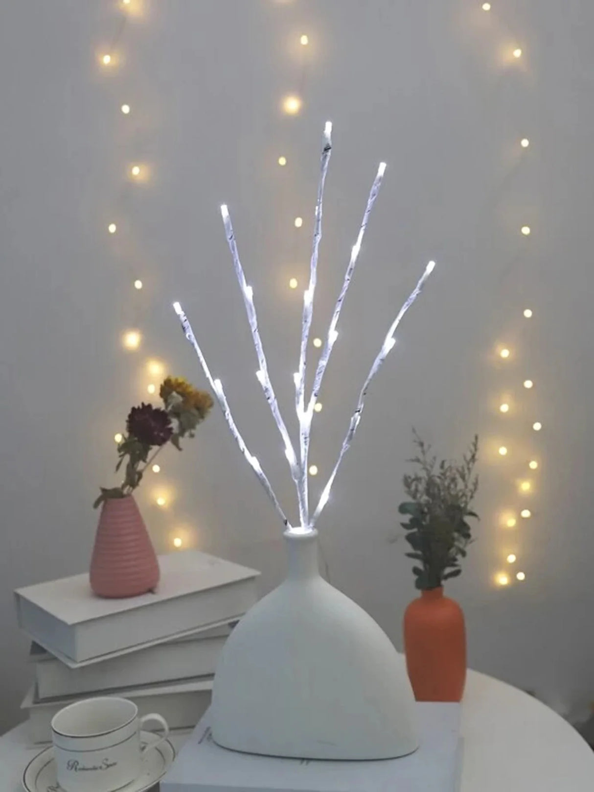 1 PC Battery Operated 20 LED White Birch Branch Lights