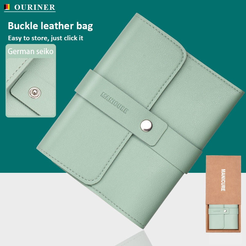 12 or 16 pcs Stainless Steel Manicure/Pedicure Set with Leather case.