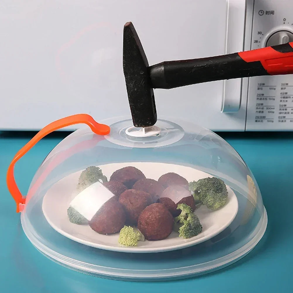 Microwave Transparent Plate Cover With Steam Vent And Handle