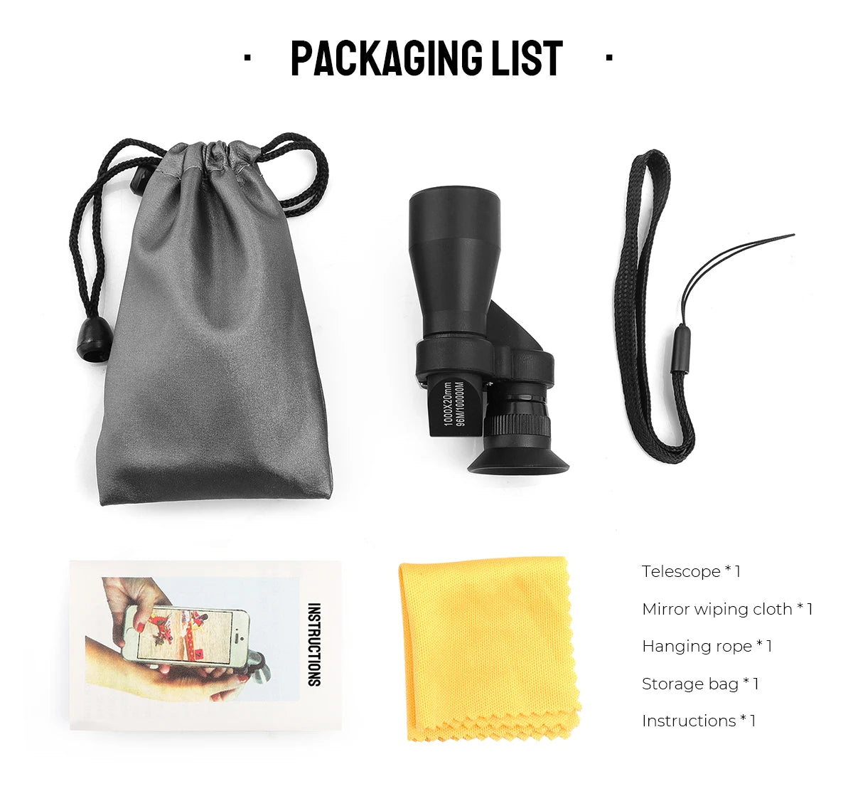 HD Mini High Magnification Zoom Pocket Monocular Telescope