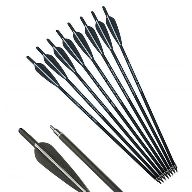 12pcs Archery Carbon Arrow 16/17/18/20/22inch Crossbow Bolts Diameter 8.8mm Arrows for Outdoor Shooting.
