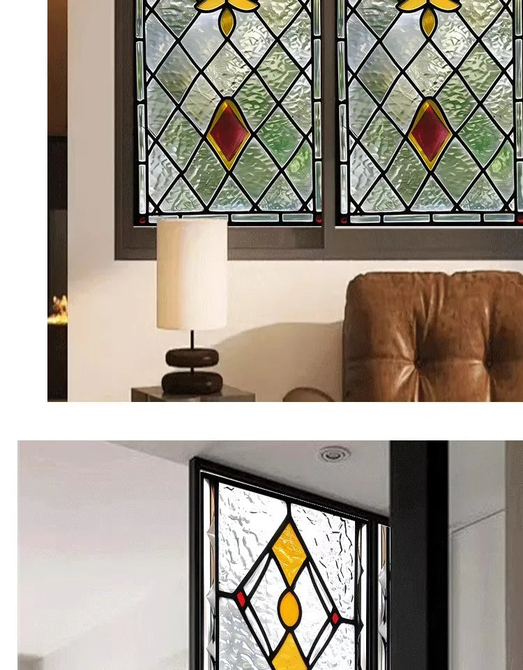 Electrostatic Vintage Stained Glass Window Sticker