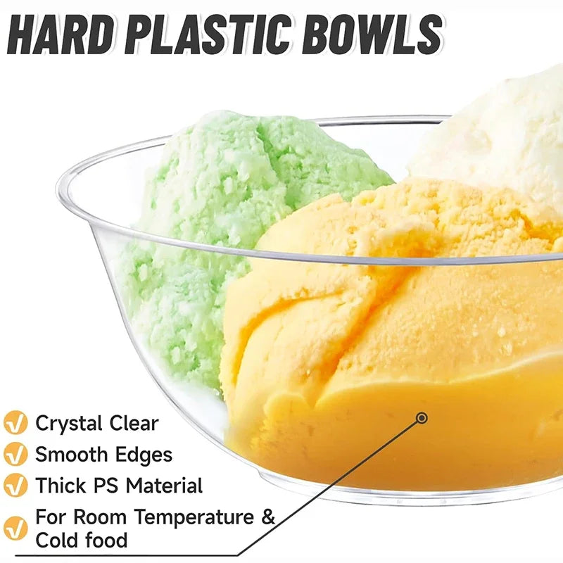 20Pcs Disposable Plastic Mini Dessert Bowls