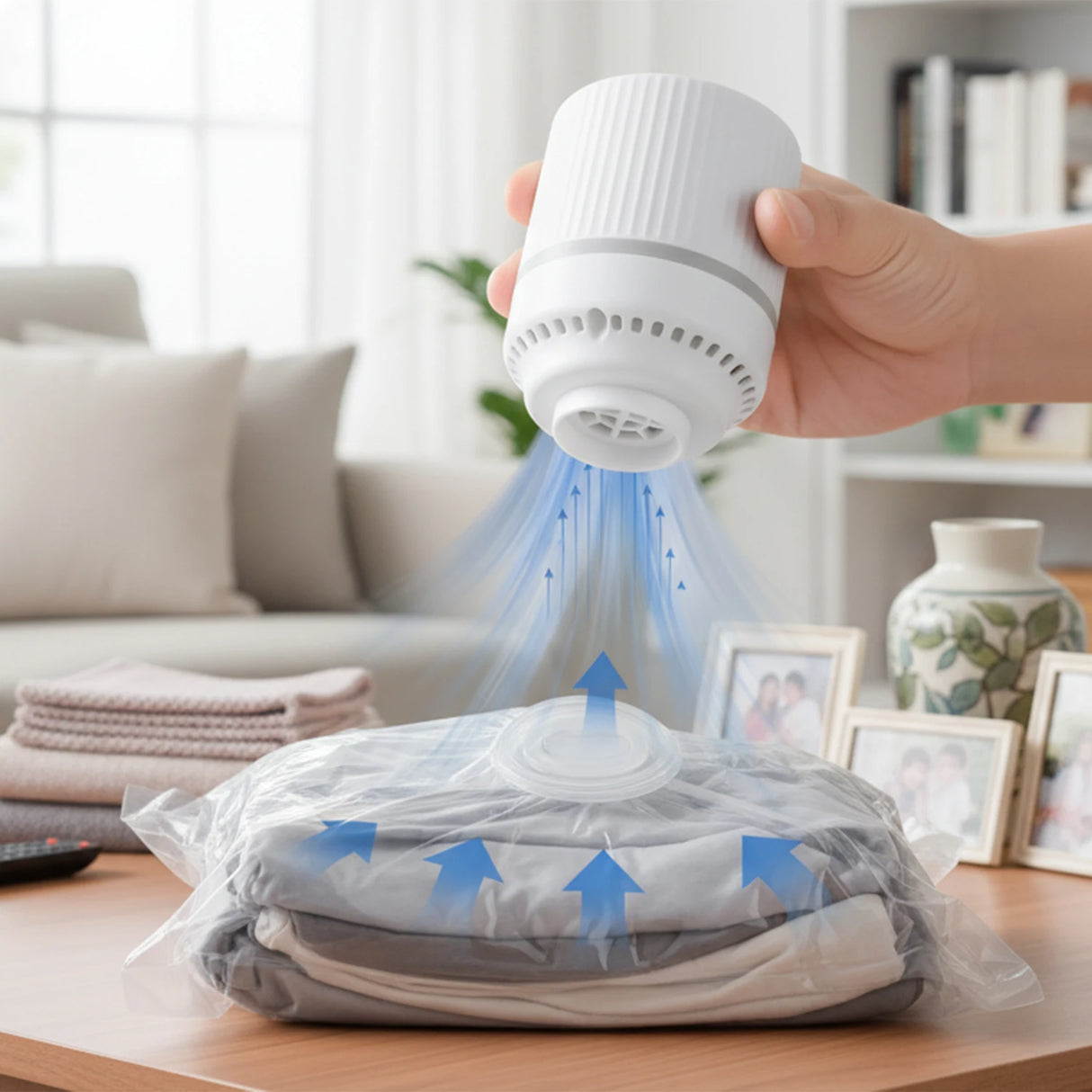 Mini Air Pump/Suction Vacuum Bags With American Standard Plug