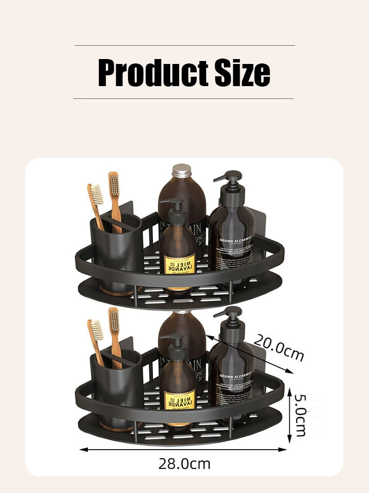 Adhesive Aluminum Storage Organizer For Bathroom Accessories.