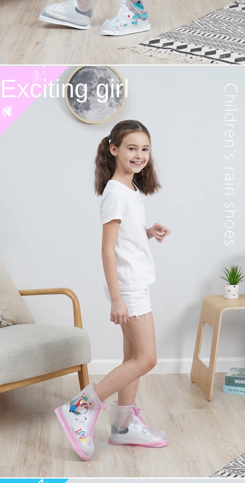 Children's Non-Slip Overshoes Galoshes With Zipper