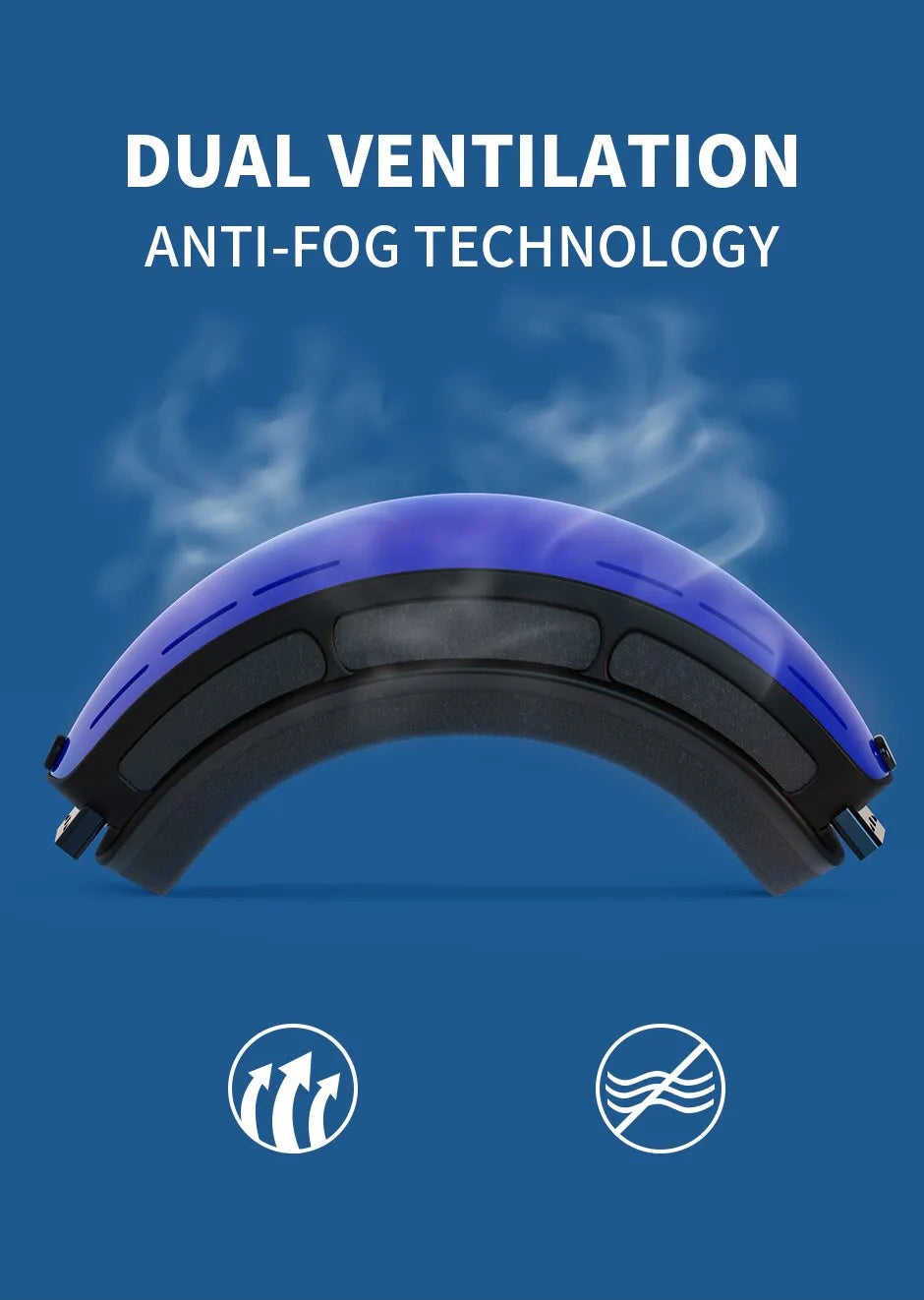 NATFIRE Double Layers Anti-fog UV400 Ski, snowmobile Goggles