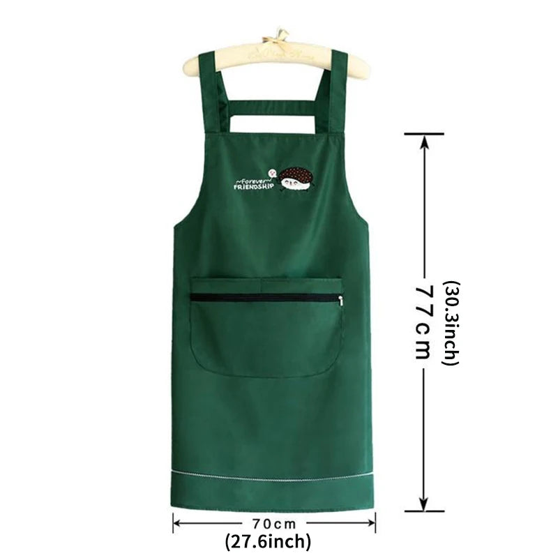 Waterproof Apron With Zipper Pocket