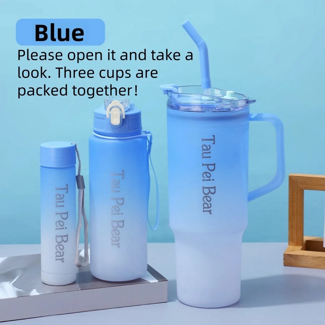 40oz Plastic 3 Piece Set Car Cup With Straw