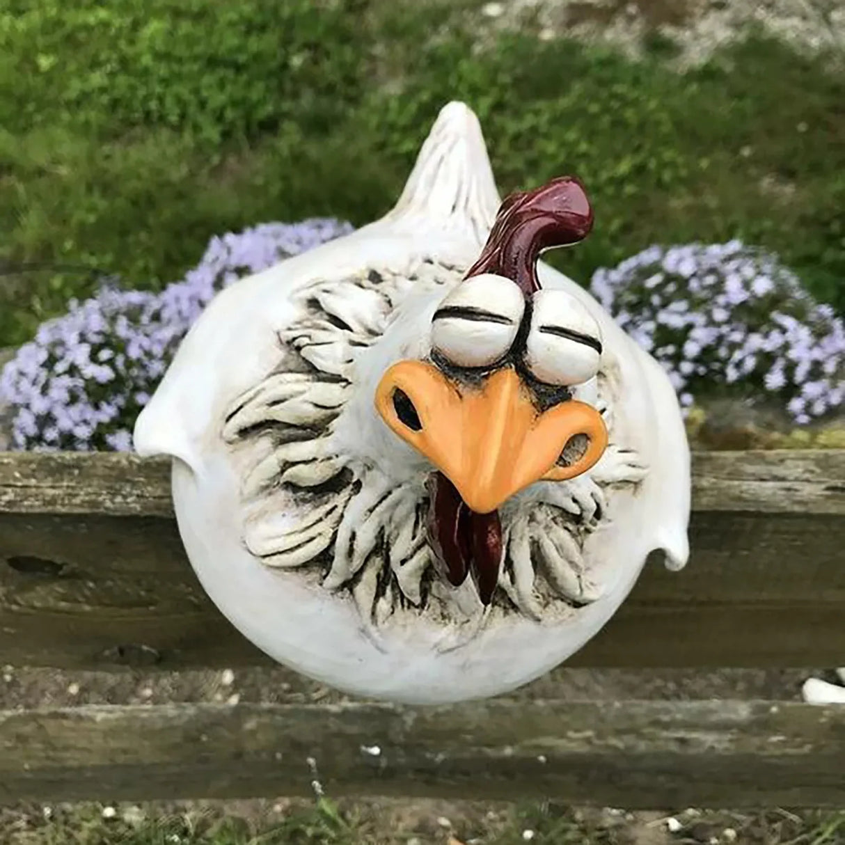 Resin Chicken Fence Decor