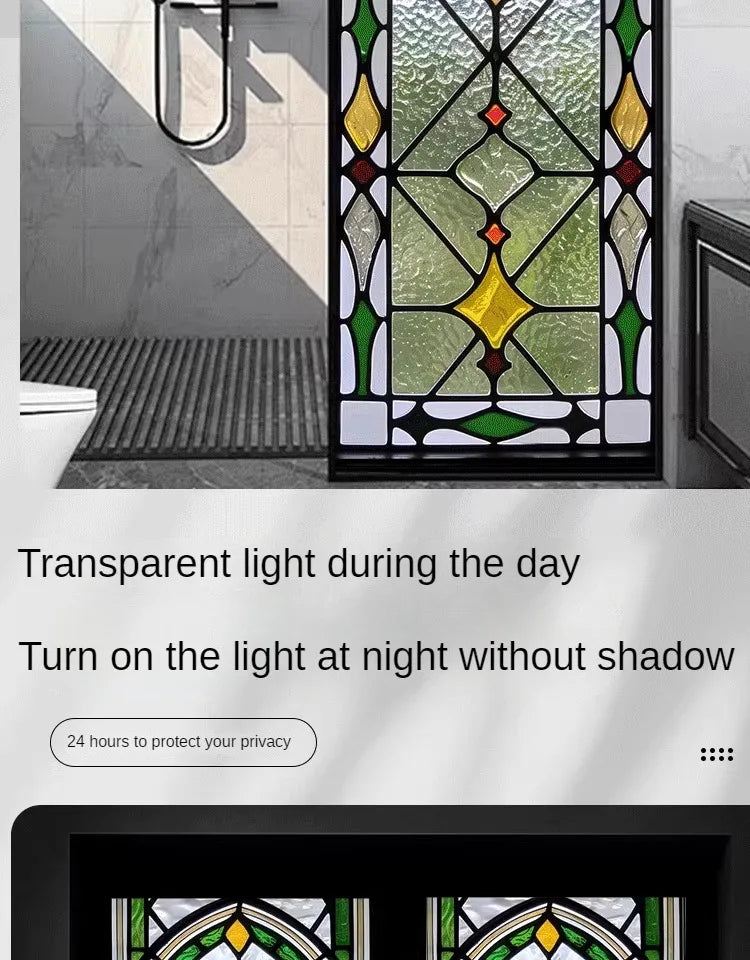 Electrostatic Vintage Stained Glass Window Sticker