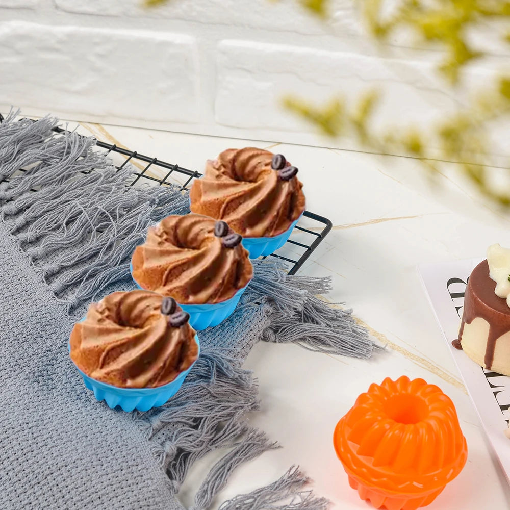 6PCS Silicone High Temperature Easy To Release Baking Cake Molds