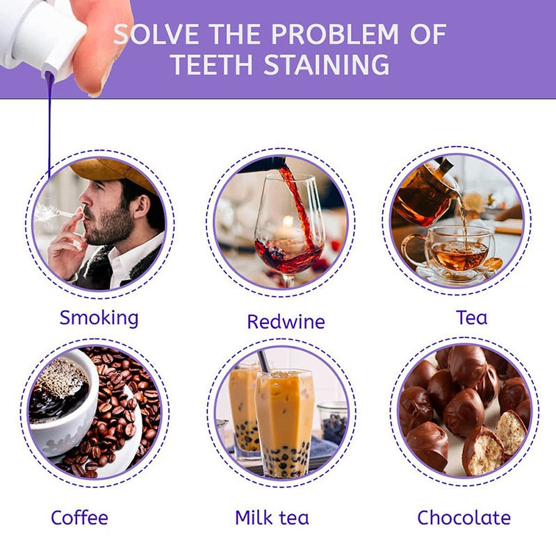 50ml Purple Whitening V34 Toothpaste For removing stains.