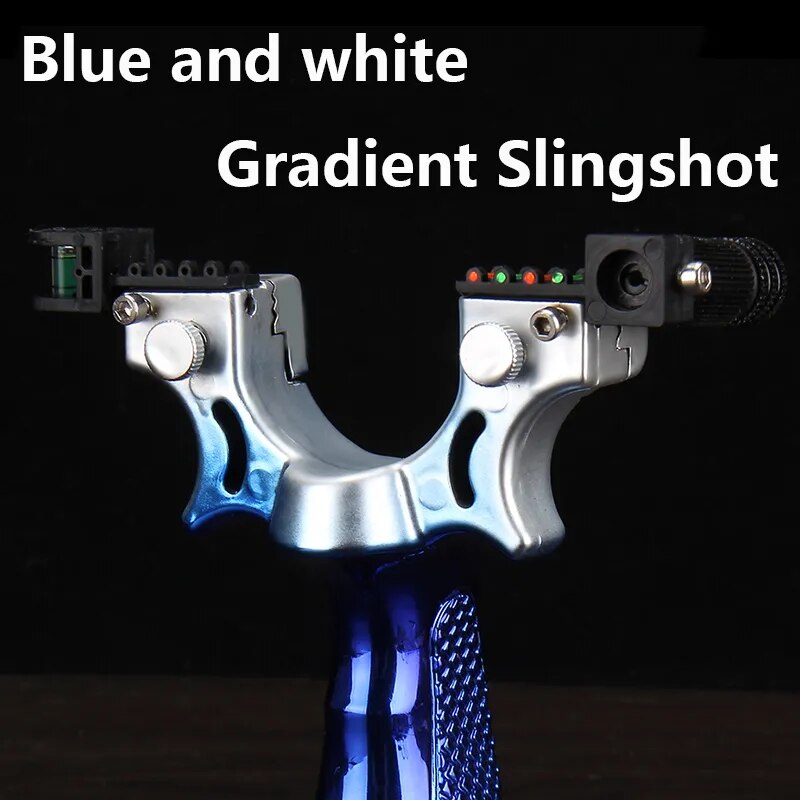 Laser Aiming Anti Slip Gradient Blue Slingshot.