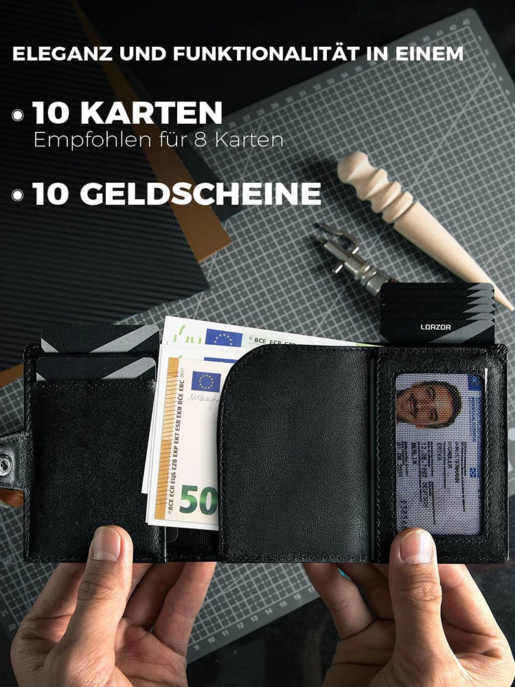 Men's Genuine Leather RFID Wallet With Coin Pocket
