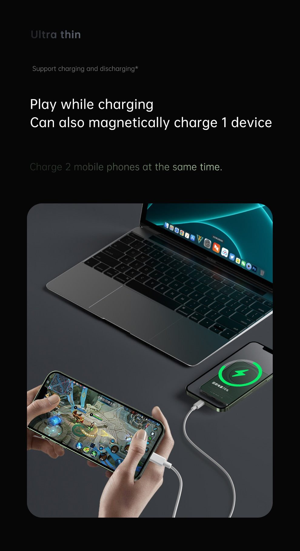 Wireless Power Bank Magnetic 10000mAh,Type C Fast Charger For iPhone 14 13 12 Xiaomi Samsung Magnetic safe Series