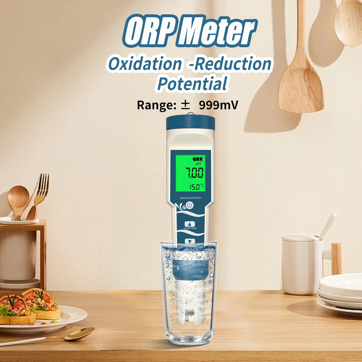 Yieryi Digital Hydrogen Water Tester PH/ORP/Temp/H2 Water ppb ppm Meter with ATC 0.01 Resolution