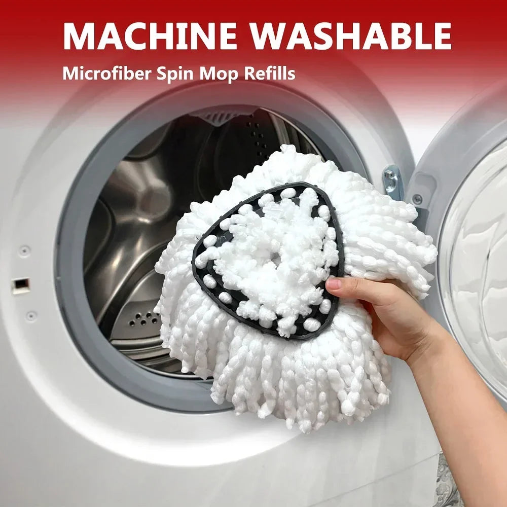 1 SET Triangular Spin Mop Base Head with Replacement Microfiber Pad