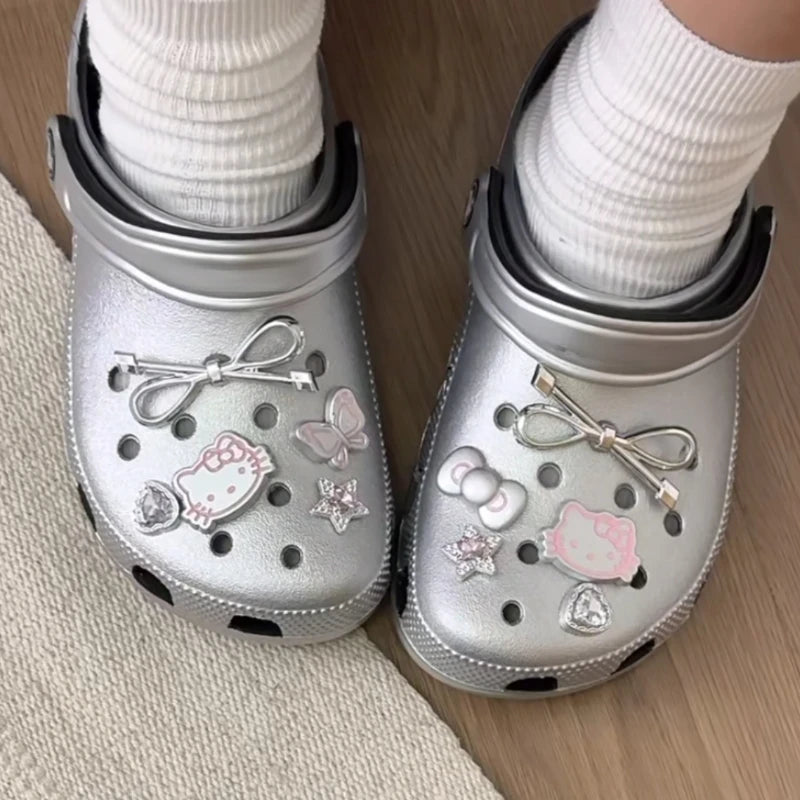 Silver Hello Kitty Charms Shoe Accessories