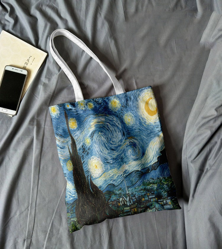 Van Gogh Oil Painting Canvas Shoulder Bags.