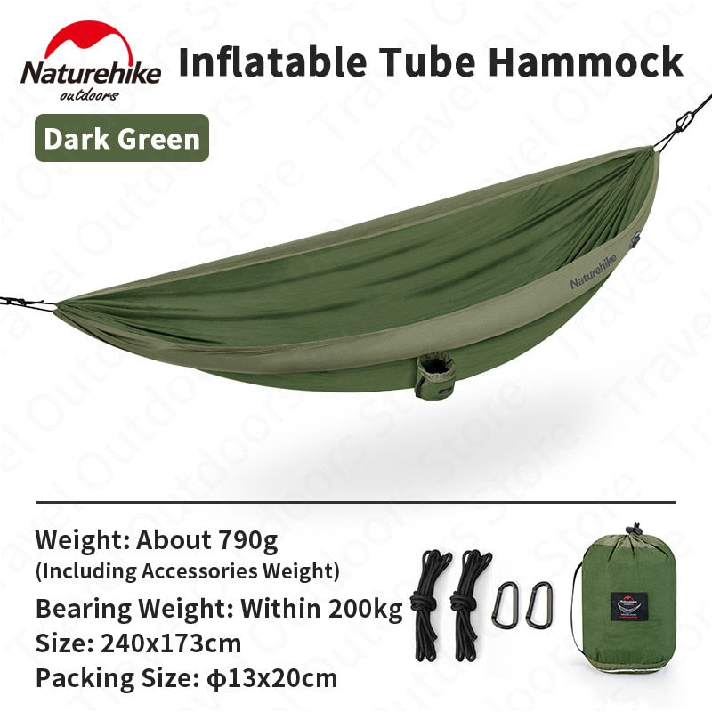 NatureHike Loading weight 200KG Ultralight Inflatable Camping Hammock.