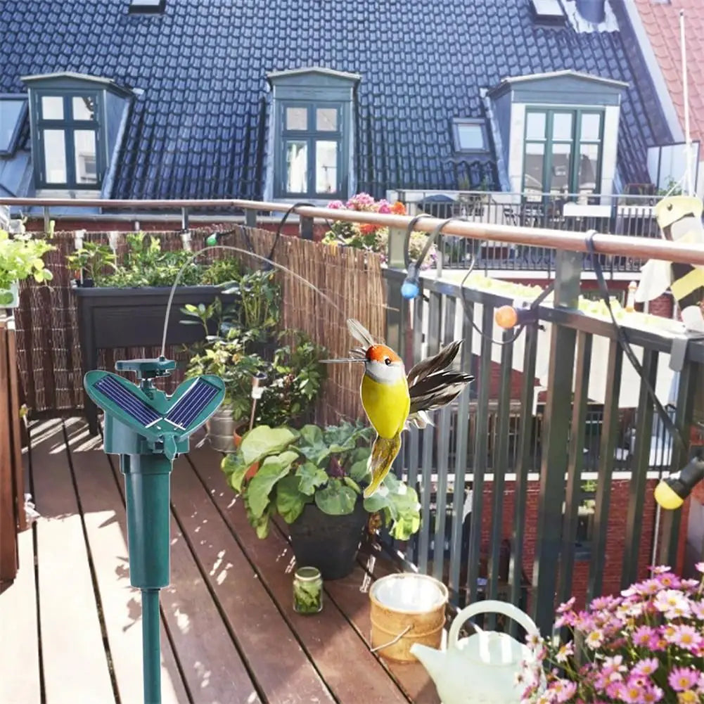 1pc Solar Rotating Hummingbird Bird Garden Stake