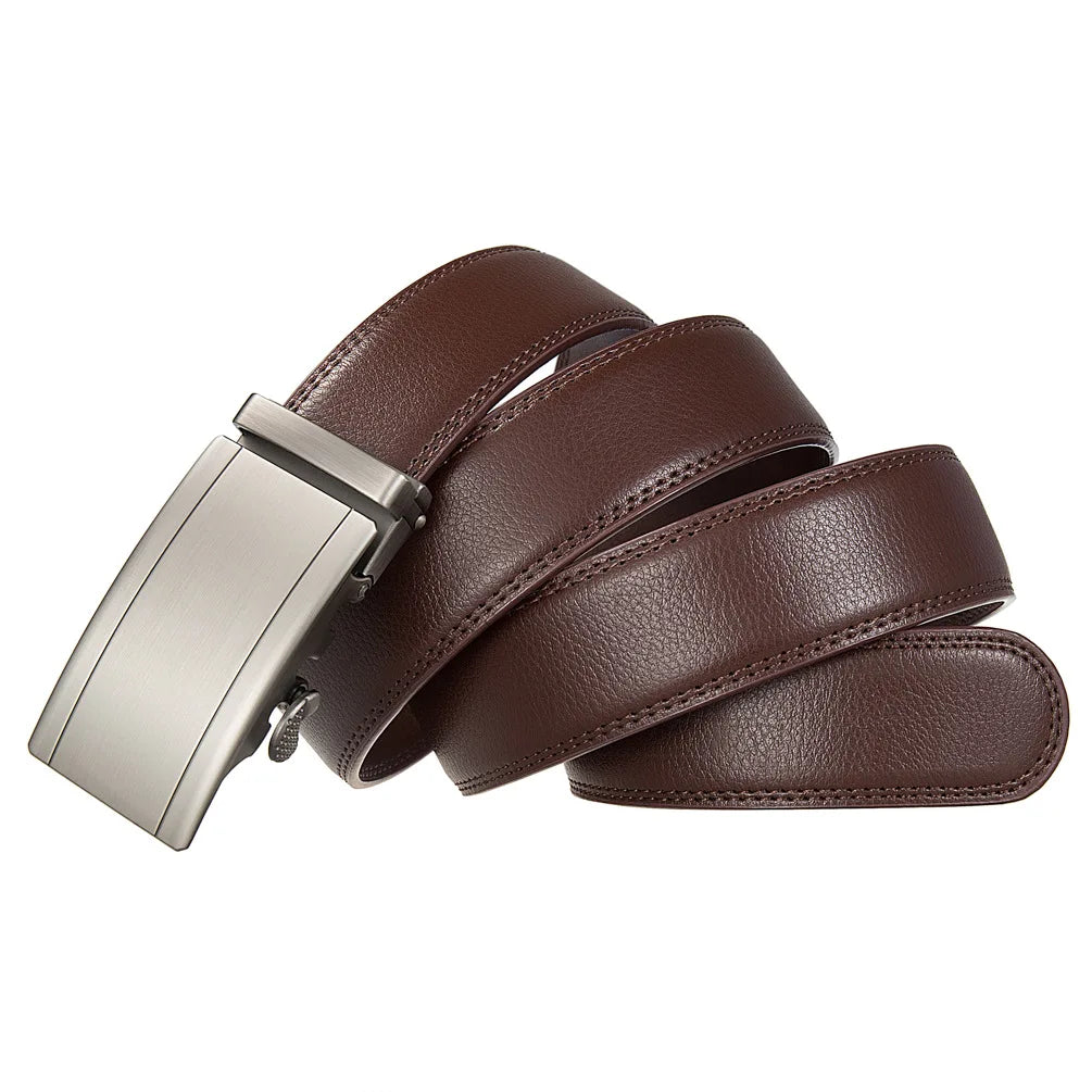 Men's Leather Belt With Automatic Buckle