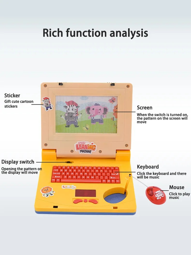 Toddler Fake Laptop with Light Music Mouse