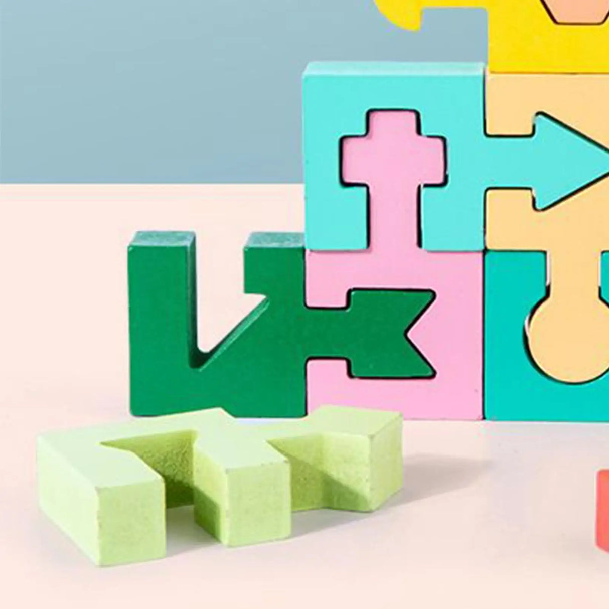 16 Pieces Wooden Jigsaw Puzzle for Boys Girls Ages 4-6