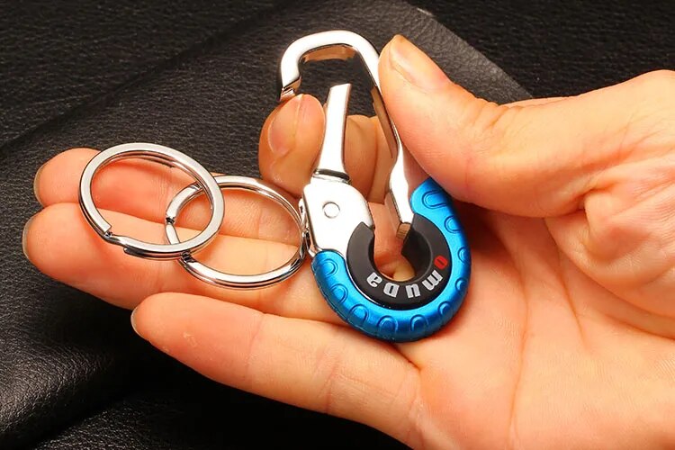 Stainless Steel, Double Ring Carabiner Keychain Buckle Clip.