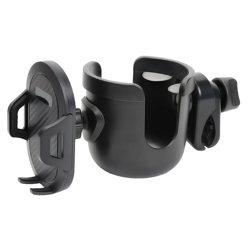 Baby Stroller mobile phone and drink holder.