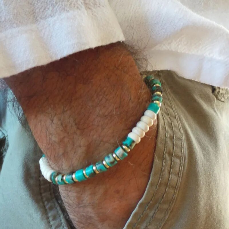 Men's Beaded Stretch Boho Bracelets.