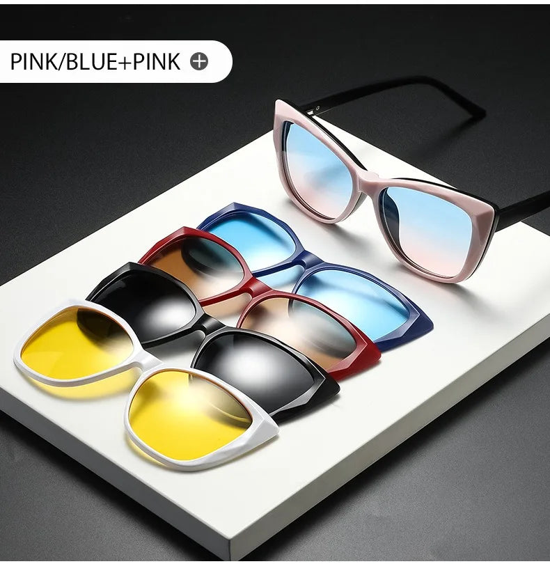 Men Or Women's 5 PCS Clip On Magnetic Polarized UV400-Sunglasses