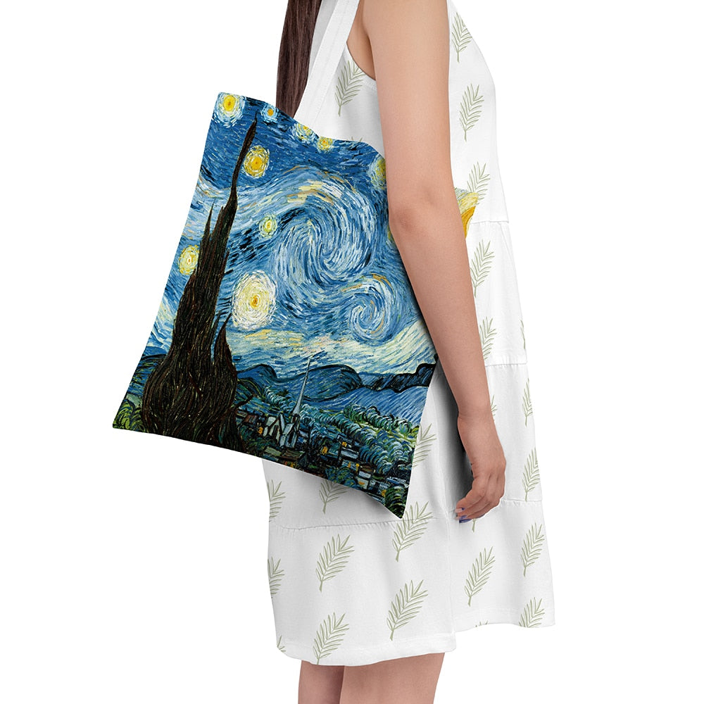 Van Gogh Oil Painting Canvas Shoulder Bags.