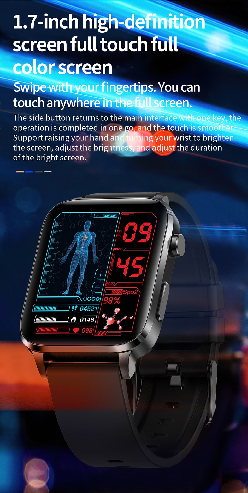 Men's 2023 New Smart Watch. Healthy monitor for your heart rate, hypertension, hyperglycemia. multi sport modes. AND many more purposes.