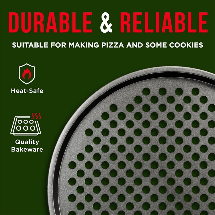 4 Size Nonstick Carbon Steel Pizza Pan with Holes
