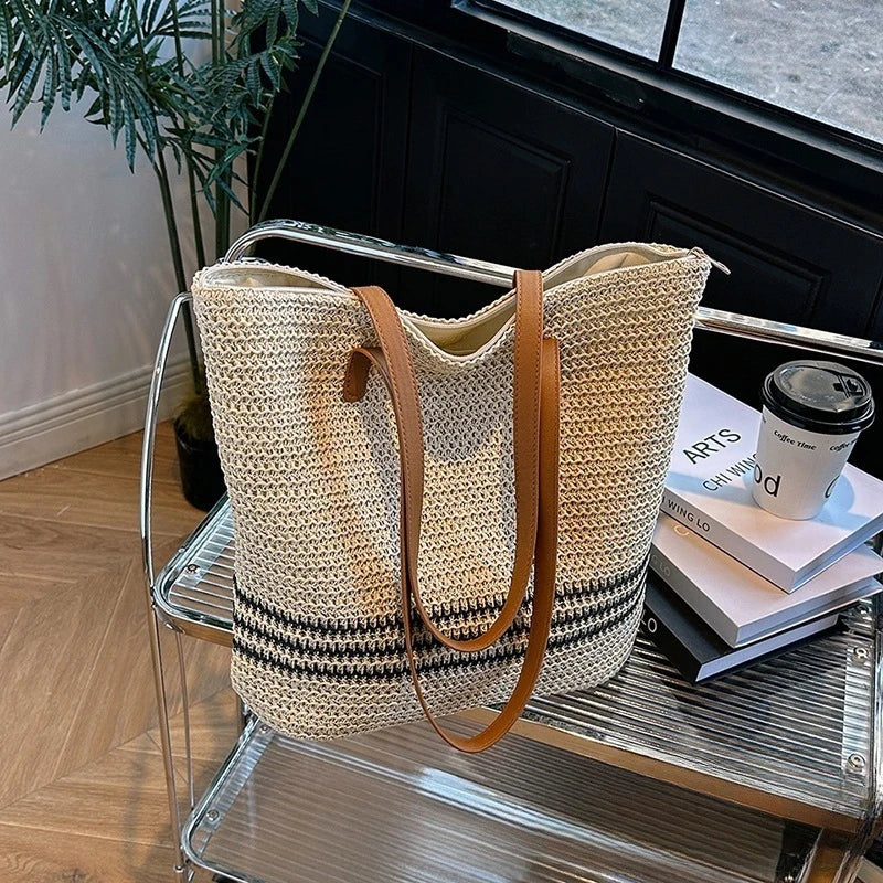 Women's Classic Straw Woven Beach Bag