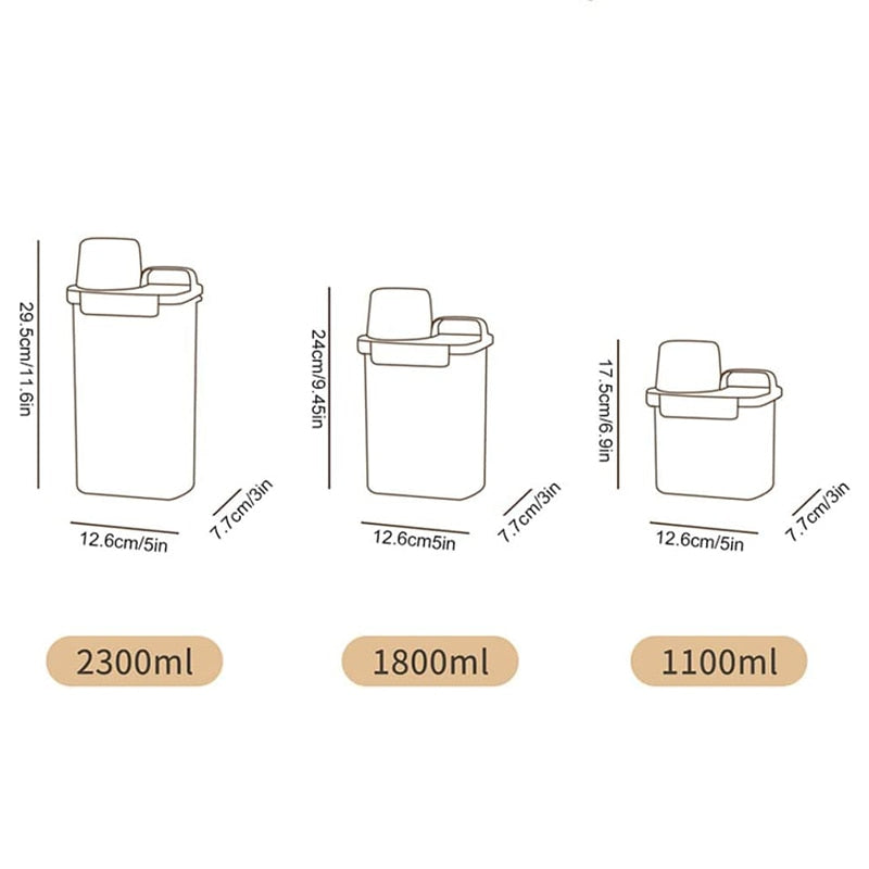 METKA Multipurpose Plastic Storage Container with Measuring Cup. Great for Laundry Powder, Cereal or Pet food.