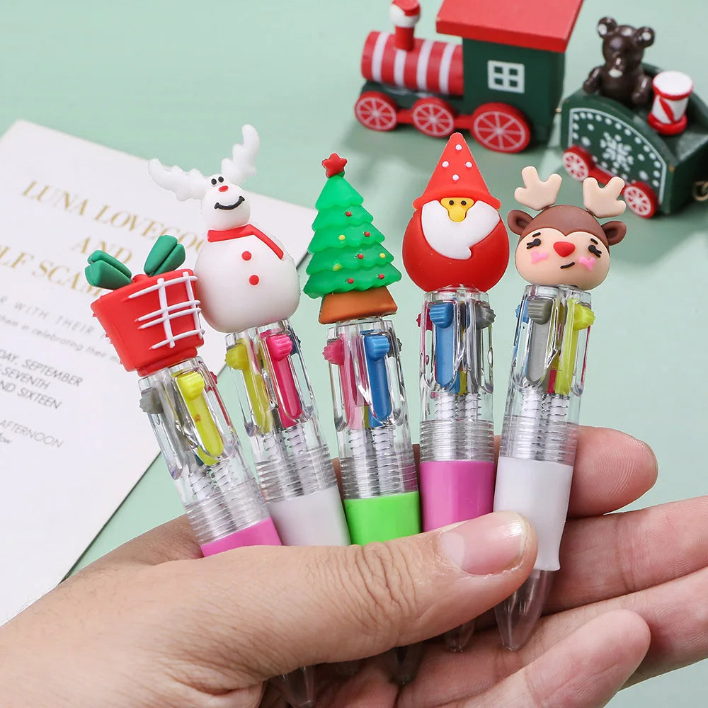 1Pcs 4 Color Retractable Mini Christmas Pen.