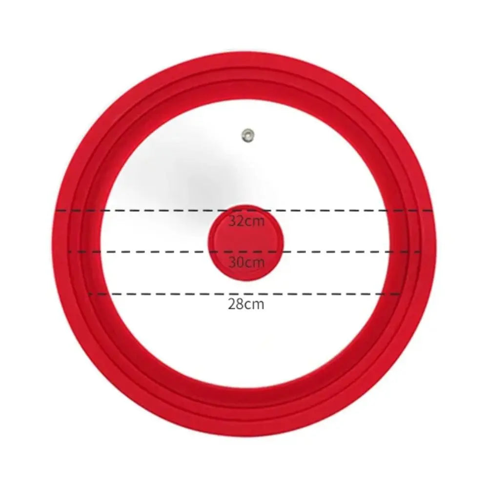 Universal Round Tempered Glass Lid With Silicone Rim