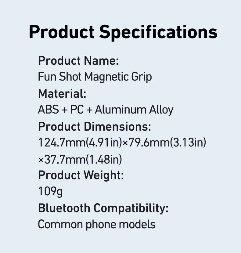 TELESIN Magnetic Phone Camera Holder With Remote Control For iPhone And Samsung