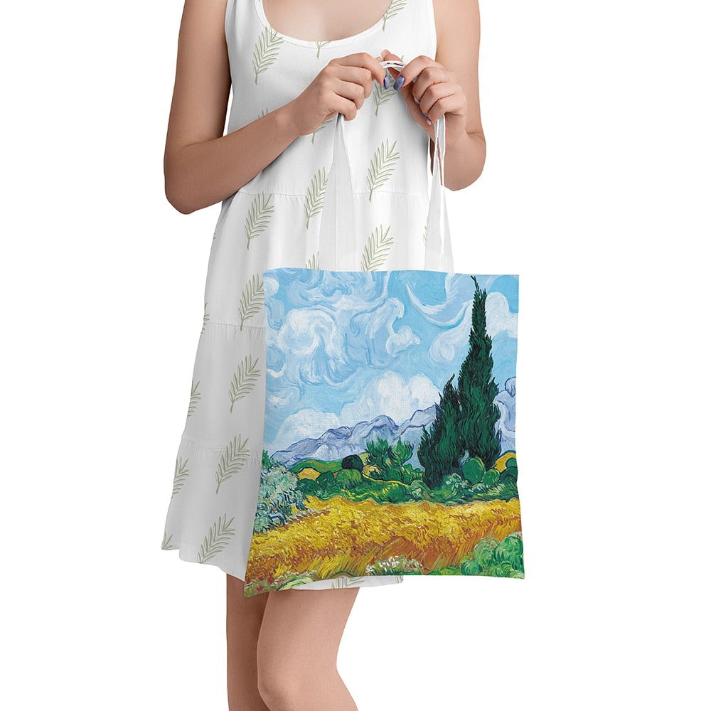Van Gogh Oil Painting Canvas Shoulder Bags.