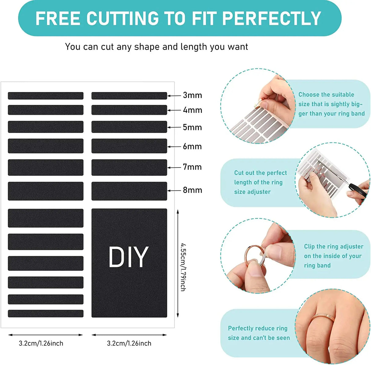 Silicone Transparent Adhesive Ring Size Adjuster