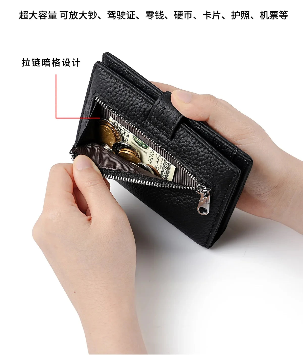 Men Or Women's RFID Slim Leather Passport Holder With Card And Money Slots